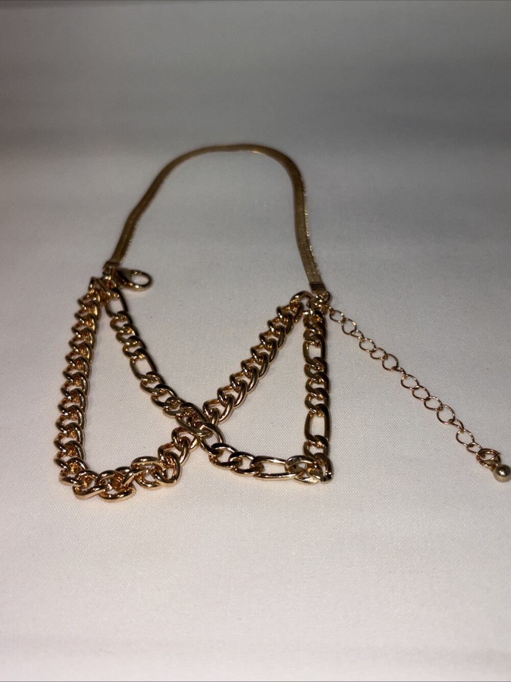 Trendy Gold-Tone Multi-Strand Layered Chain Bracelet 5 to 6 Inches Long New
